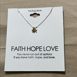 Sterling Silver Faith Hope Love Necklace